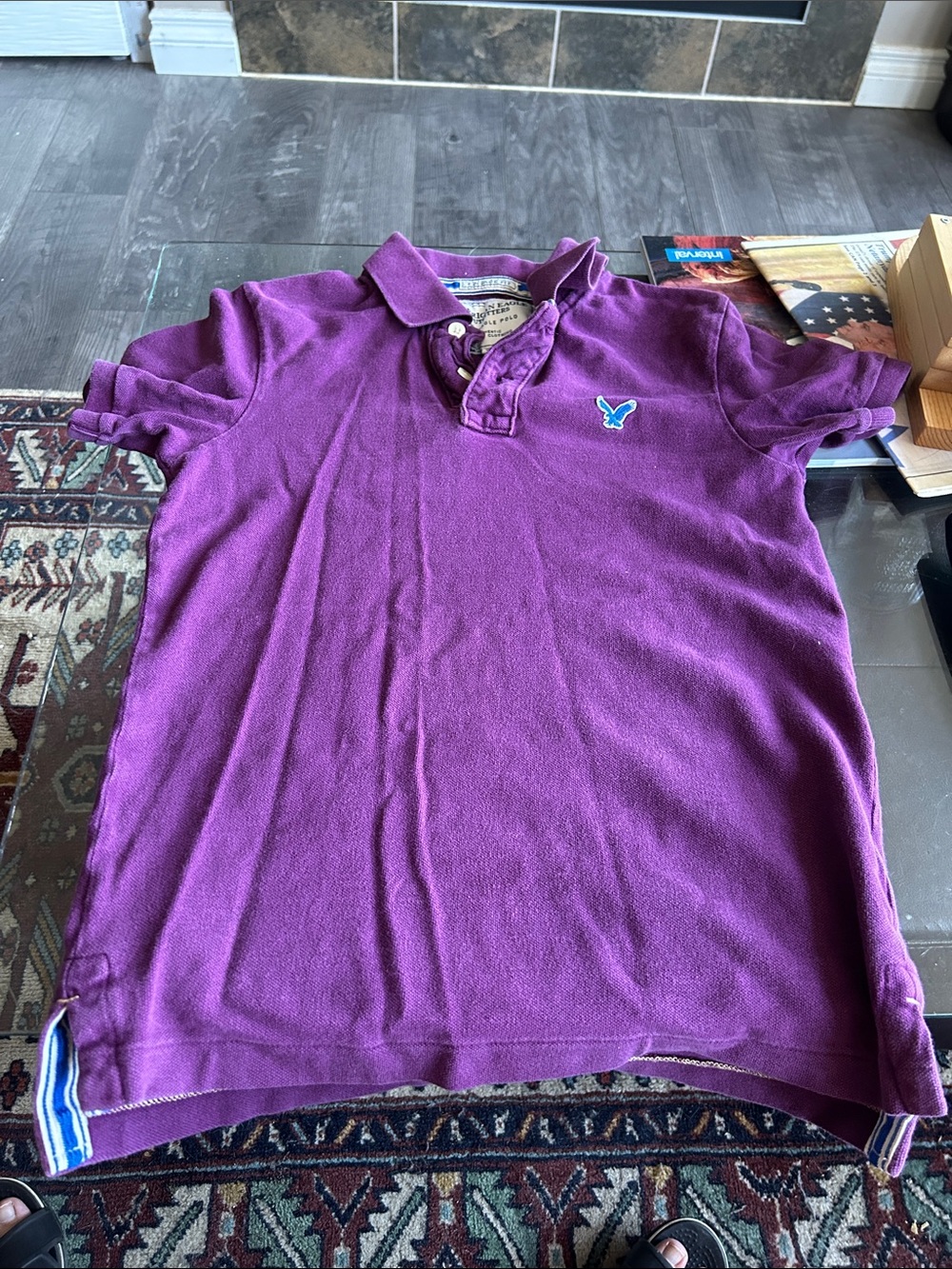 American Eagle Outfitters Purple Polo Tee